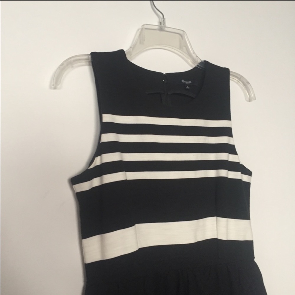 Madewell Striped Afternoon Dress Black & White S - Picture 7 of 8